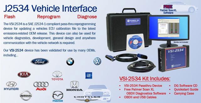 VSI J2534 ECU Reprogrammer & Diagnostic Adapter