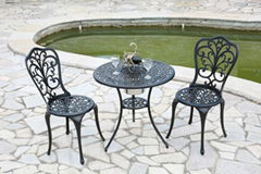 Cast Aluminum outdoor furniture garden chair and table