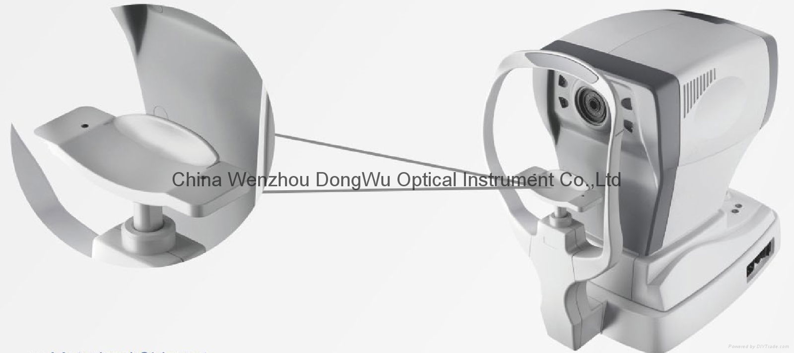 Makes it easier to adjust the chinrest with switch located on the doctor side and enables speedy reading