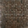 Coconut mosaic, wood wall mosaic 