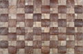 Coconut mosaic wood wall panel