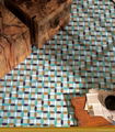 Ellipse glass mosaic tile flooring
