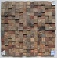 irregular wood mosaic for interior wall