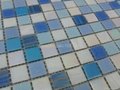 blue color gradual glass pool mosaic 