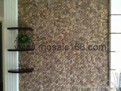 Coconut mosaic wood  table panel  3