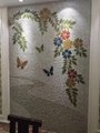 handmade cut glass mosaic flower mural