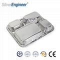 4-compartment aluminum foil container