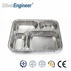 4-compartment aluminum foil container