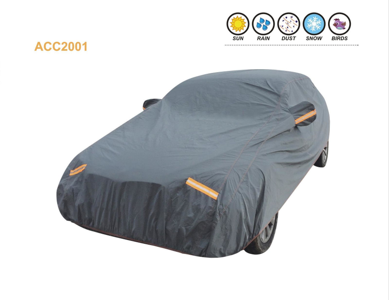 2020 PVC PP COTTON CAR COVER WITH REFLECTORS 2