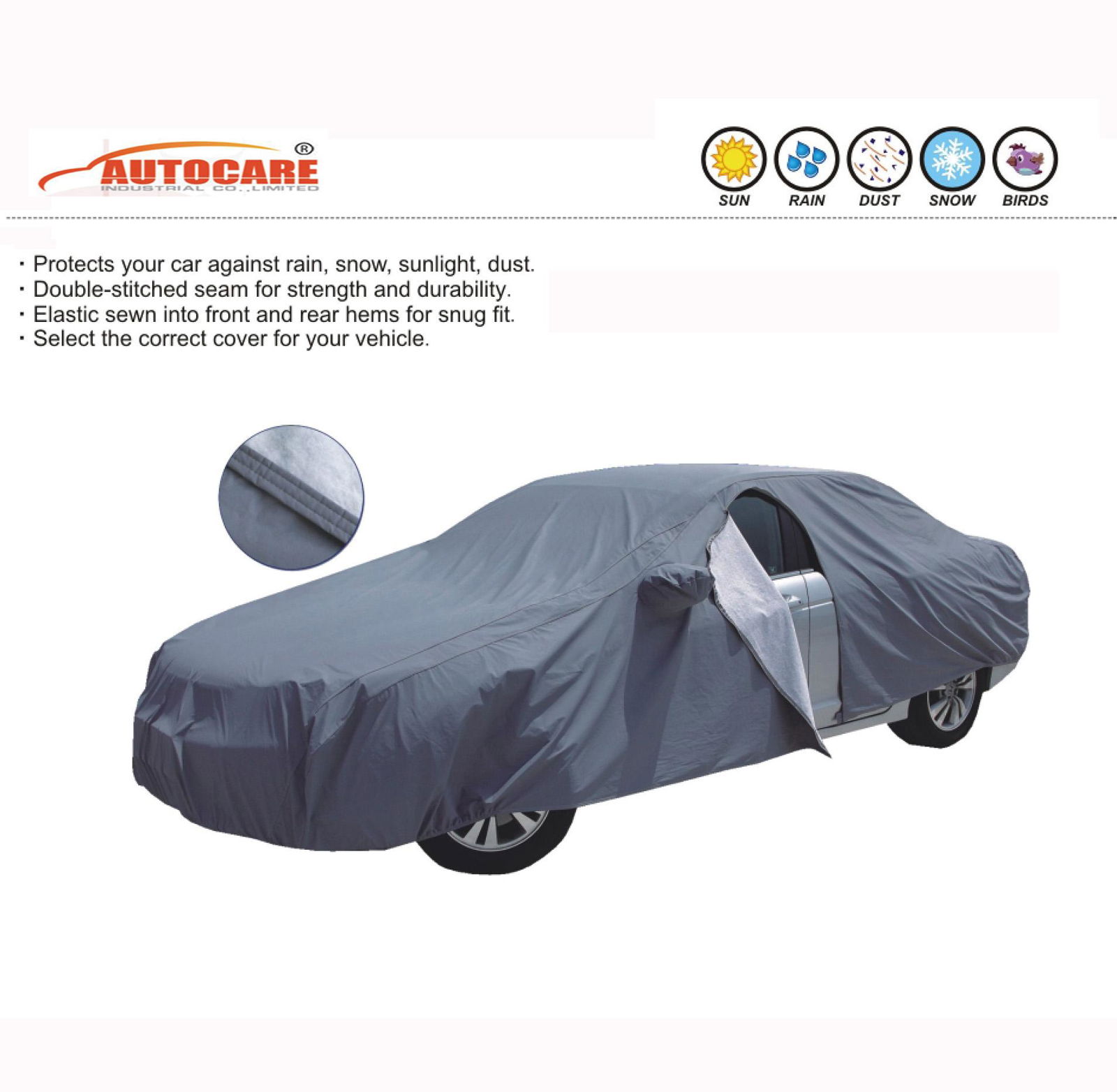 2020 PVC PP COTTON CAR COVER WITH REFLECTORS