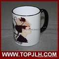 Cheap white coated sublimation colorful mug ceramic coffee mug 3