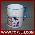 Cheap white coated sublimation colorful mug ceramic coffee mug 4
