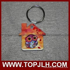 Topjlh bulk order sublimation custom printed mdf keychain