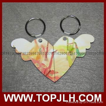 Topjlh bulk order sublimation custom printed mdf keychain 2