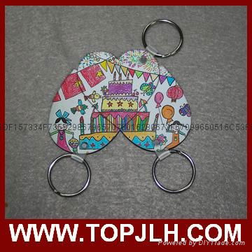 Topjlh bulk order sublimation custom printed mdf keychain 5