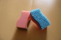 new dish sponge become soft meeting hot water