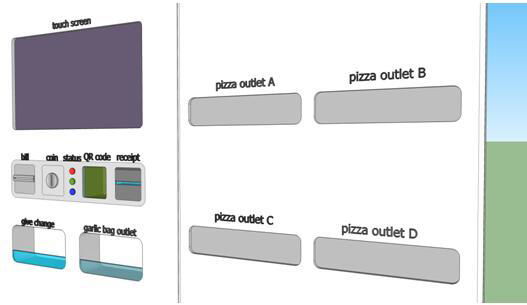 Box Fast Food, Pizza, Pasta, Vending Machine, 4 Flavors, CE,ROHS 3