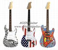 39" Electric Guitar - "Fender Stratocaster " style with zebra decal AG39-ST3 1