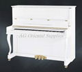 88key white polished acoustic upright piano with stool black polished 1