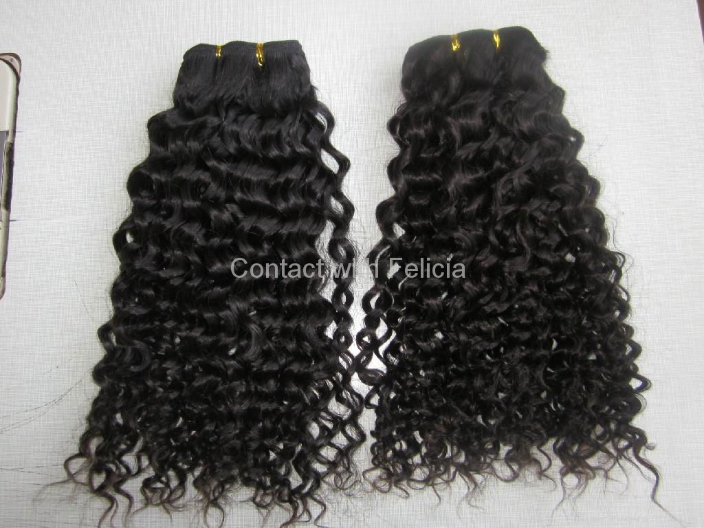 Wholesale factory price Indian curly hair in virgin remy hair bundle 3