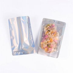 Hologram bag with zipper doypack stand up zipper pouch