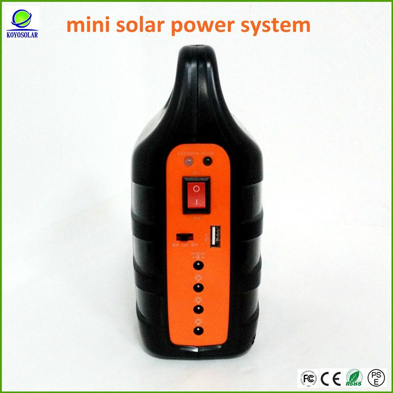 multifunctional mini solar power system with led light and cellphone charger 5