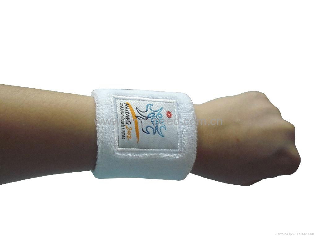 embroidery tennis sport wrist sweatband 2