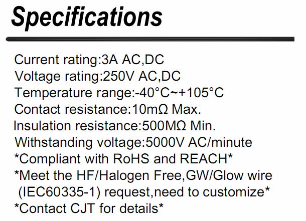 wire to board 2.5mm pitch CJTconn C2501(SYP/SYR) CONNECTORS  2