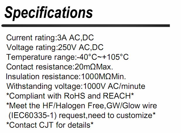 wire to board 2.5mm pitch A2506(JS,RC) CONNECTORS JS011-06F JS011-07F 2