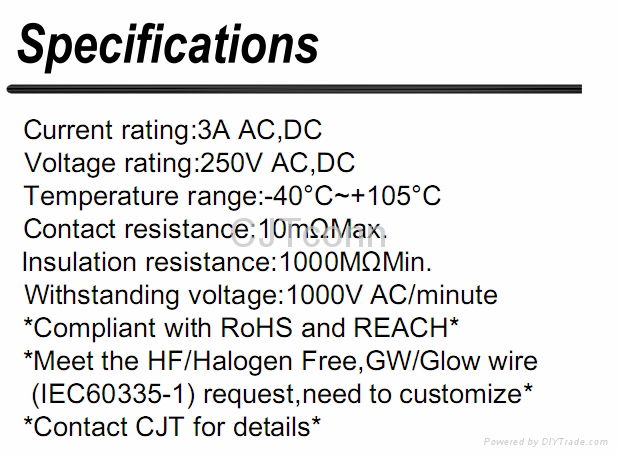 Electronic male and female connector CJT A2509 CONNECTORS  5