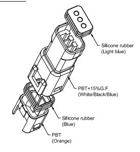 2.0mm 汽车连接器 02T-JWPF-VSLE-S / 02R-JWPF-VSLE-S 防水连接器 3