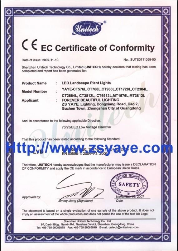 CE Certificate of LED Tree Lights