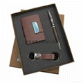 Rich gifts supplies card case with metal pen and key chain business gift sets 4