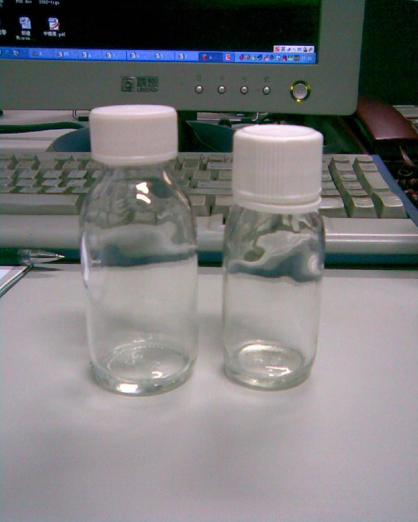 Clear glass bottle for syrup DIN PP 28MM 2