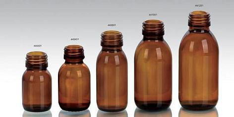 Amber glass bottle for syrup DIN PP 28MM 3