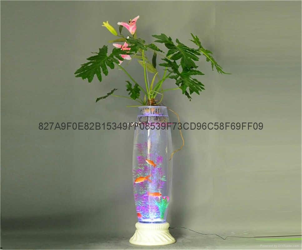 无土栽培花卉灯光氧气水培玻璃花瓶