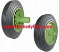 Wheelie bin wheel for plastic dustbin