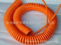 Pur coiled spiral cable for machine equipment