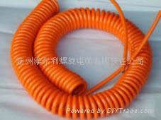 Pur coiled spiral cable for machine equipment
