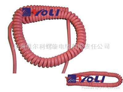 3-core telescopic length 4.5 m power supply spiral cable 5