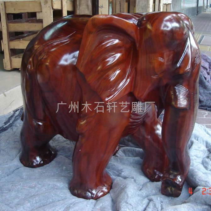 紅木雕大象 2