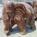 红木雕大象