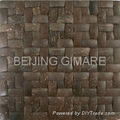 polished Coconut panel wood mosaic 1