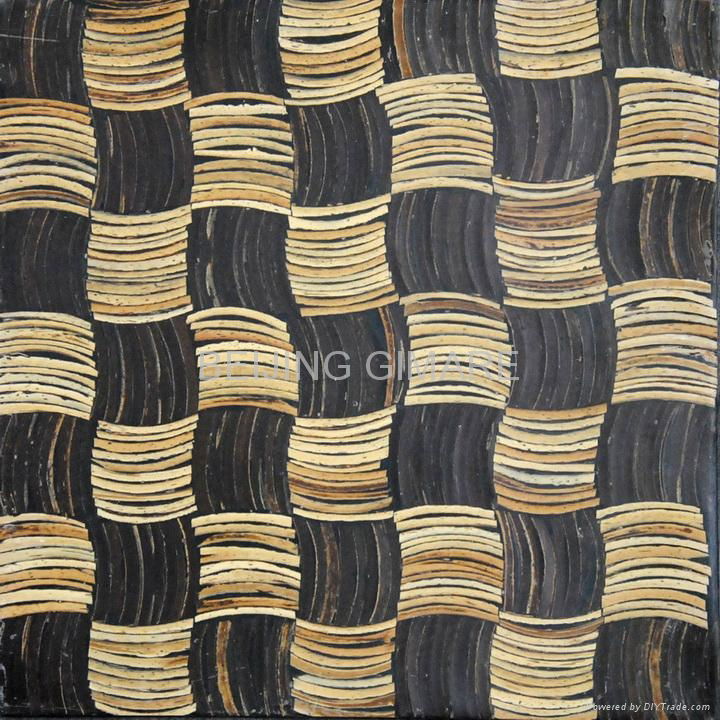 Nature coconut panel flat mosaic tile 4