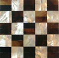 handmade Brown mother of pearl tile table slab