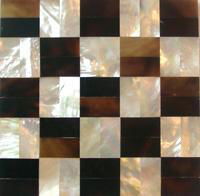 handmade Brown mother of pearl tile table slab