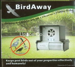  Bird Away  Electronic Bird Repeller with PIR + Ultrasonic + Flashing Strobes