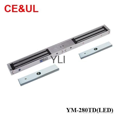 意林品牌YLI YM-280TD(LED)280kg双门电子磁力锁带信号LED和延时功能 CE UL MA