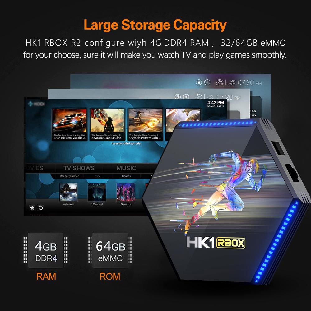 2021 Android 11.0 TV Box HK1 RBOX R2 RK3566 Quad Core Smart 4GB 32GB 64GB 1000M  5