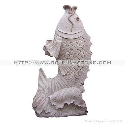 Animal carvings,Porpoise,Stone carving fish,fountain 3
